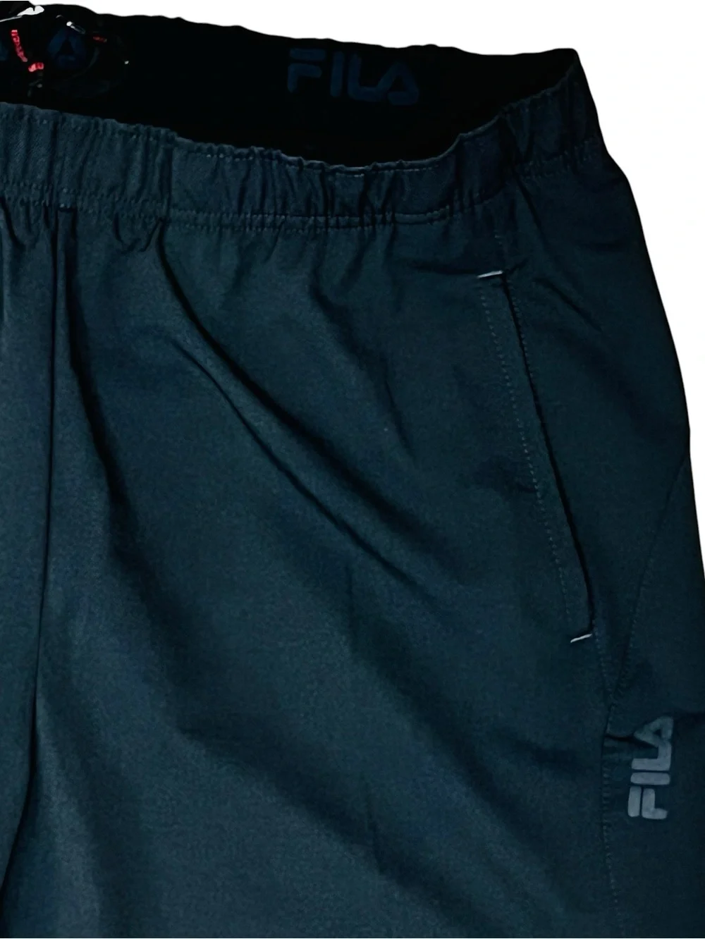 Fila Sport Activewear Men’s Pants Charcoal Nylon Pull On Drawstring Zip/Poc Sz L